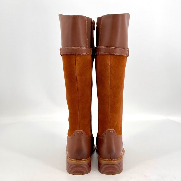Clarks Women's Collection Maye Carly Tall Riding Boots Size 7 M - Tan Leather - Picture 5 of 8